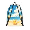 Fashion Pokemon Summer Vibes Theme Backpack Pikachu Mochilas Versatile For Work Retro Washable Rucksack