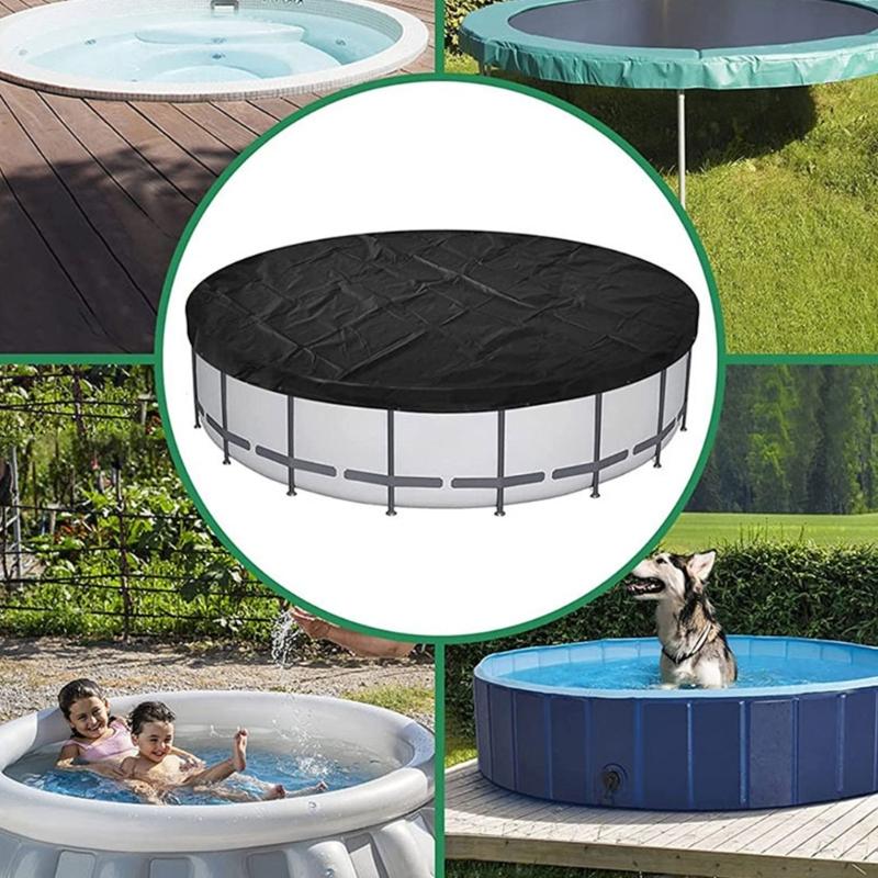 Heavy Duty 182CM Round Pool Cover Heavy Duty Waterproof Round Pool Cover for Above Ground Pool Windproof Rope
