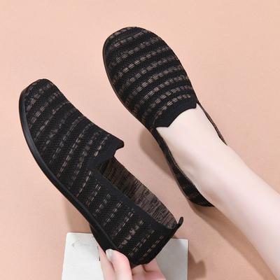 Neue Damen Frühjahrs- und Herbst-Freizeit Atmungsaktiv Mutter Schuhe Rutschfest Weichsohle Flacher Schuh
