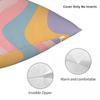 Retro Pastel Distorted Wavy Twirl Square Pillowcase Polyester Linen Velvet Creative Decor Pillow Case Home Cushion Cover 45X45