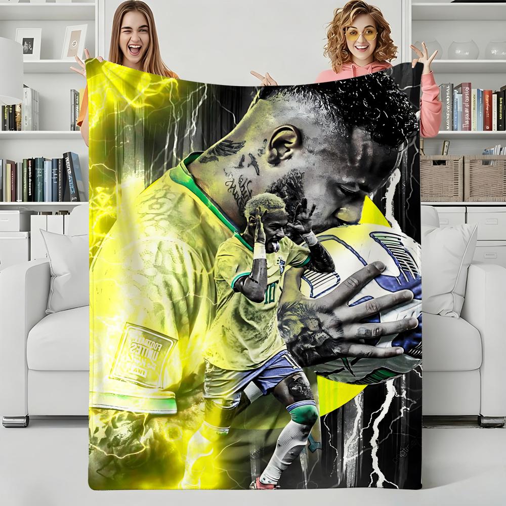 Sports N-Neymars Throw Flannel Blanket Perfect for Sofa Office Bed Travel Sleep Read Relax Camping four season use 130x150cm