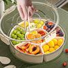 Rotating Snack Organizer Portable Snack Box Organizer Divided Serving Tray with Lid Clear Snackle Box Container for Fruits Candy