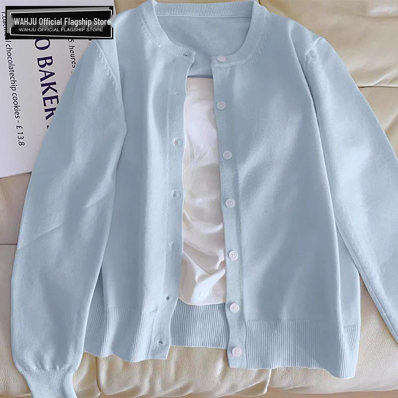 

Женский универсальный вязаный кардиган - Корейский стиль Мягкий, ворсистый, ленивый топ для весны и осени S [Recommended 80-95 lbs]