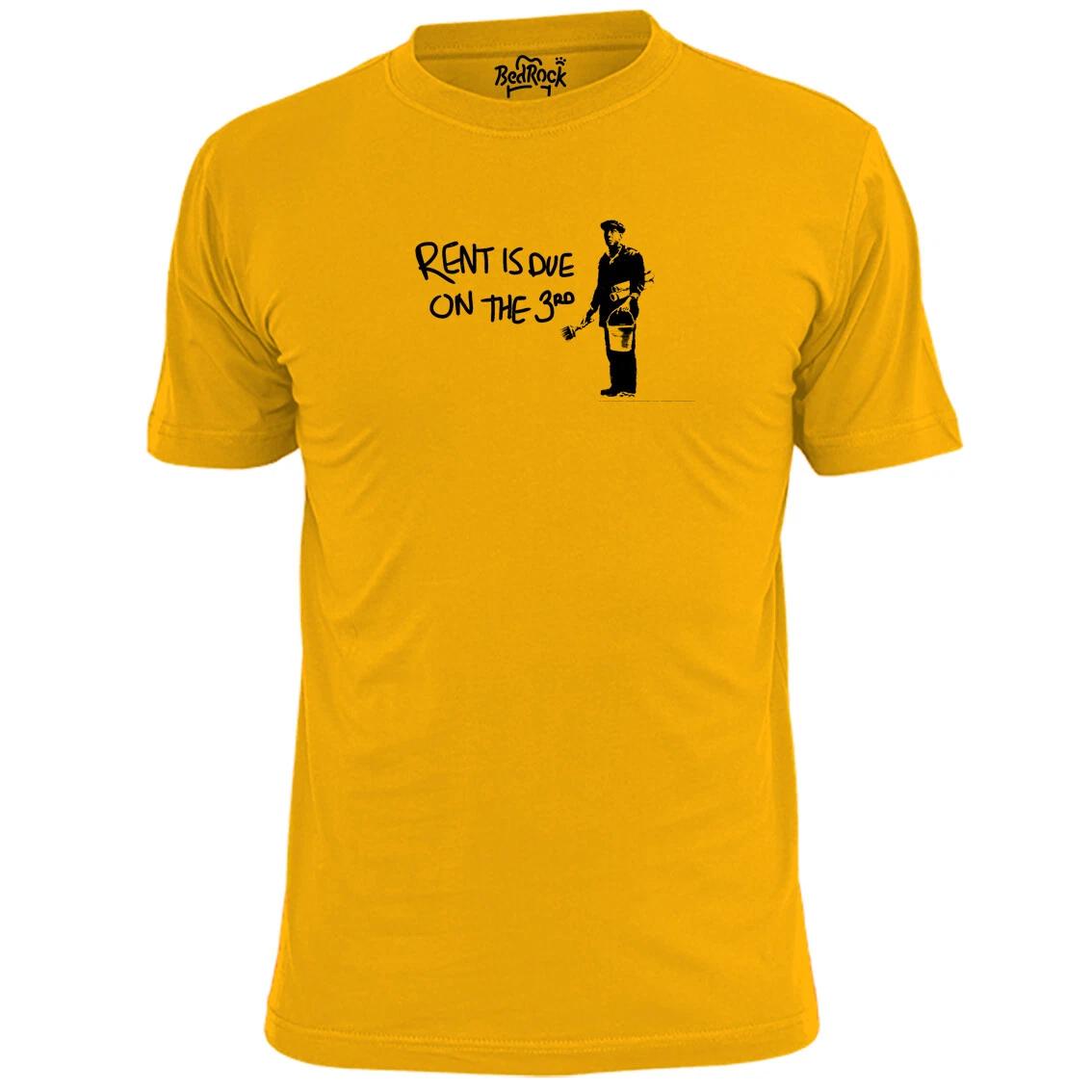 Mens Banksy Rent Is Due On The 3rd Graffiti T shirt Art XL