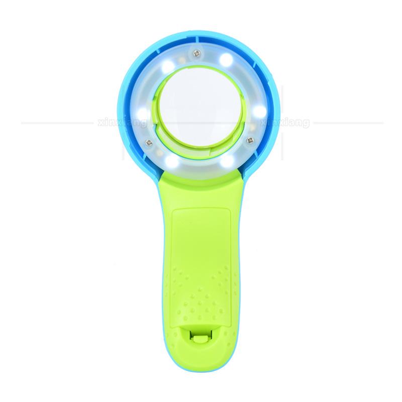 Hand-Held Barrel Type Child Student Animal Observer with Scale Measurement Insect Cold and Warm Light 8X Toy Magnifying Glass