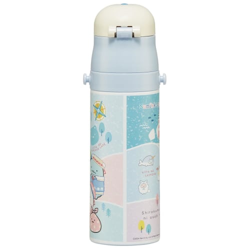 Skater Children's Water Bottle, 470ml, Direct Drinking, Sumikkogurashi Polar Bear Hometown Design, Girls', Insulated, Stainless Steel, Lightweight, Sp