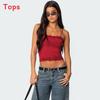 Y2k Sexy Girl Crop Top With Lace Trim Splicing For Streetwear Fashion