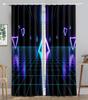 Neon Emitted Light Filtering 3D Printing WaveBlackout Window Panel Curtain Living Room Room Bedroom Bathroom Kicthen Door Cupboard Decor Hooks