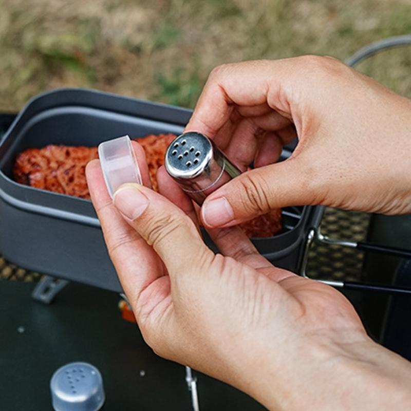 Auslaufsicherer Gewürzbehälter Rostfreie Kapsel-Flasche Mit Netzen Aufbewahrungstasche Für Camping Picknicks Rucksacktouren