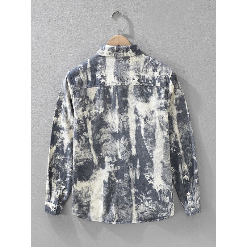 Spring Japan fashion Trendy Gradient over Print Long sleeve Shirts Men's Clothing Hong Kong Style Casual Loose Shirt Outerwear New