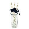 12Pcs Doctor Hat Themed Straws Flexible Paper Drinking Straws Trencher Design Graduation Party Decor Elegant Table Decoration