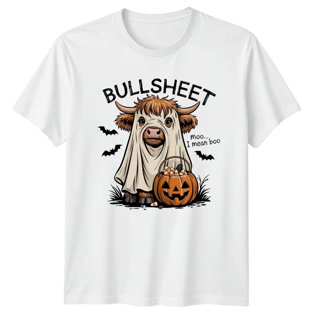 Bullsheet Moo I Mean Boo Halloween Holidays Unisexs Unisexs Graphic Tee S