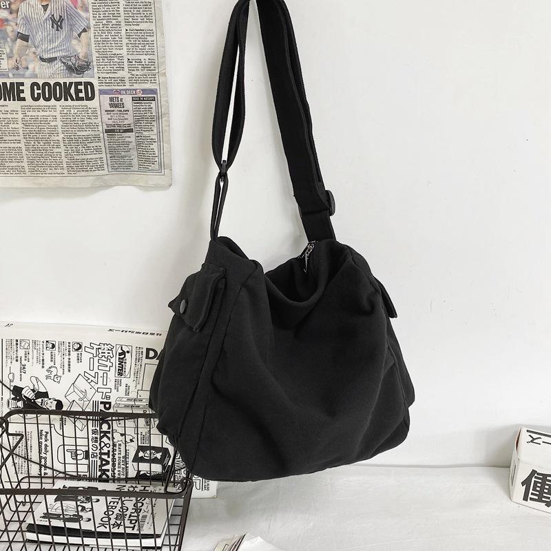 

Korean Style Canvas Crossbody Shoulder Bag for Couples - Trendy and Fashionable for Workwear and Outdoor Travel чёрный