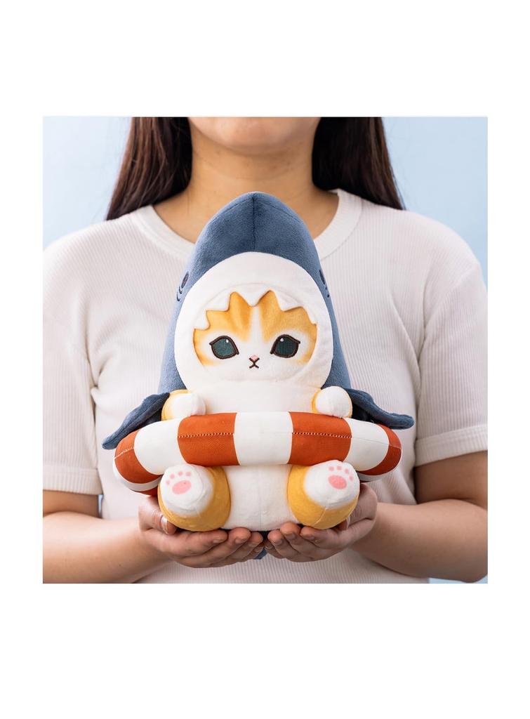 Shark Nyan Big Plush Mascot with a Swim Official 28cm Shark "Enjoy Ring" (Approx. Nyan)