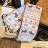 Fair Island style cat jacquard knitted double-sided scarf women's new autumn and winter atmosphere warm versatile scarf