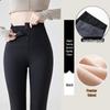 Women's Zipper Abdomen Control Shark Skin Pants: Plus Velvet, Thick Warm Button-Up Yoga Base Layer for Autumn/Winter.