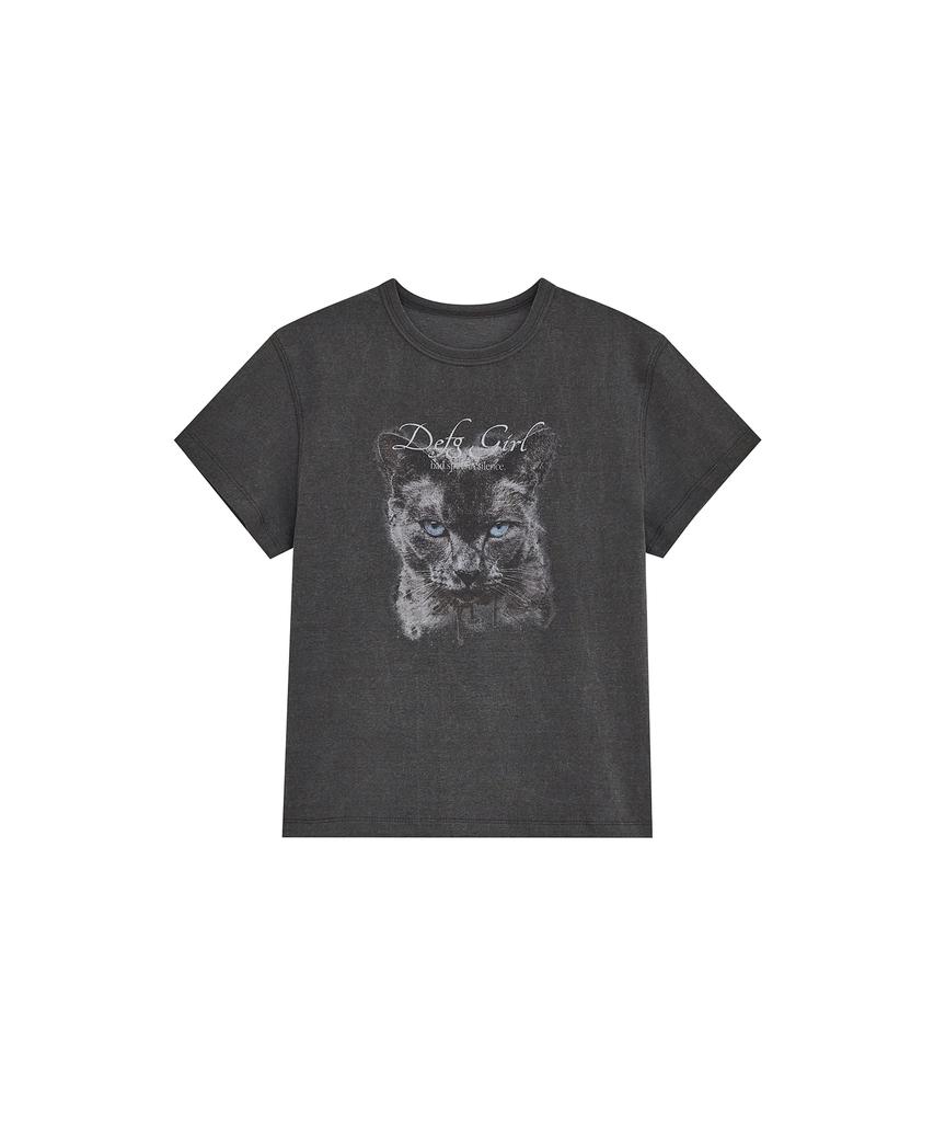Depeugameoncheu Cat Ava T-Shirts [Charcoal]
