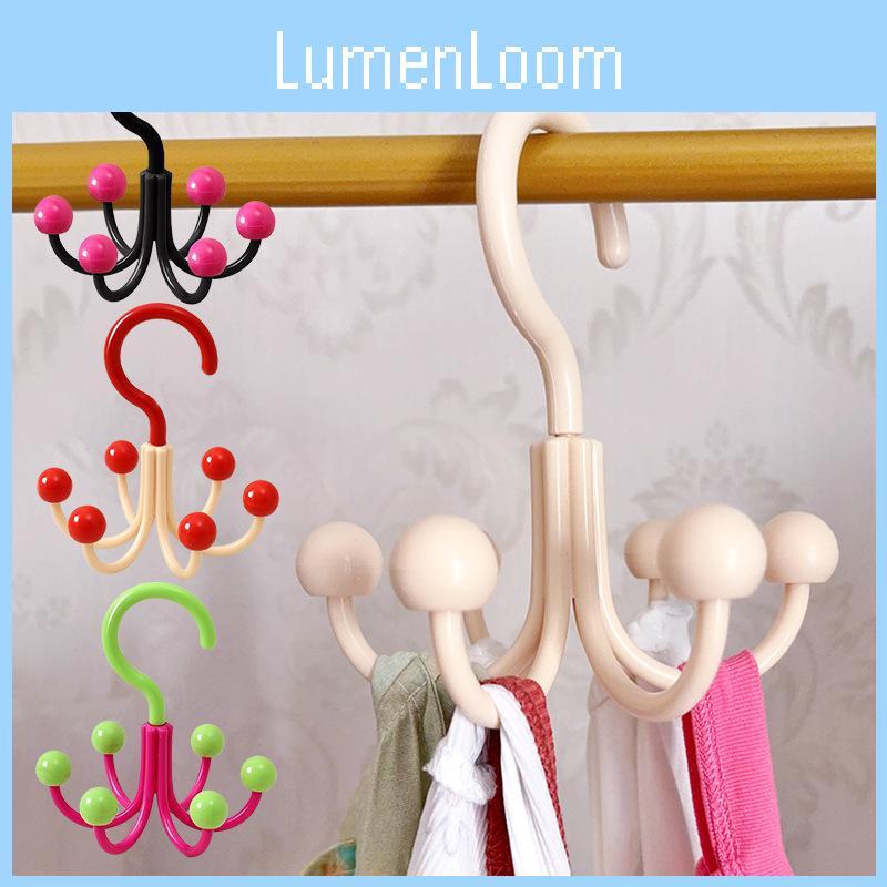 Six Rotating Claw Hook Household Clothing Holder Multifunctional Rack Storage