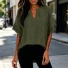 Women’s Loose Fit V Neck Short Sleeve Blouse Casual Tunic Top Lightweight Pullover Shirt for Everyday Wear