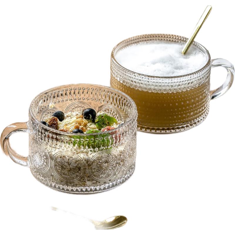 Большая стеклянная кружка Genas для завтрака и кофе с ручкой, 2 шт.