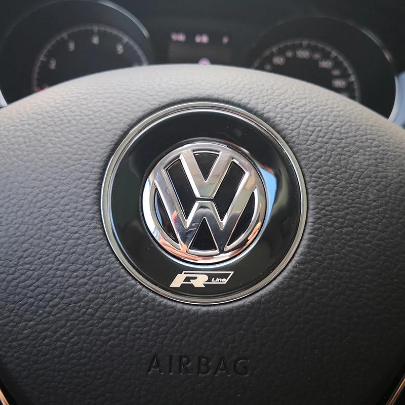 Für VOLKSWAGEN VW Auto Lenkrad Auto Emblem Aufkleber Zubehör Für Volkswagen VW R-line GTI R Polo Golf Touareg Passat Mag