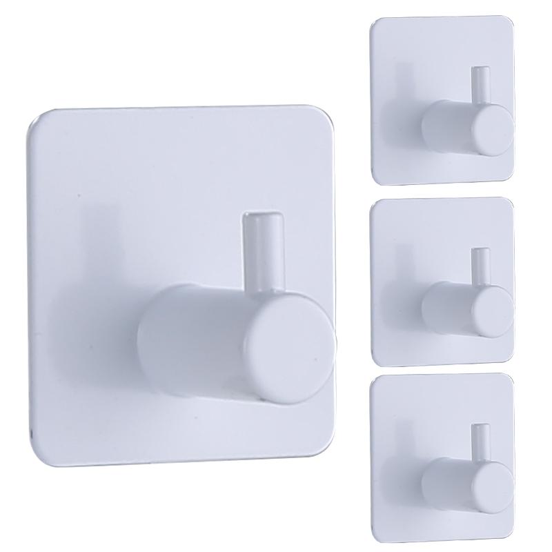 Punch-Free Wall Hooks Adhesive Towel Hanger Door Cloth Coat Holder Bathroom Kitchen Hardware Rack Bag Hook Organizer For Hanging