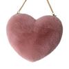 Niedliche Süße Liebesherzförmige Damen Umhängetaschen Mode Weich Plüsch Damen Ein-Schulter-Tasche Bequem Flauschig Einfarbig Kette Damen Handtaschen