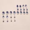 Ice transparent blue smudged quicksand gentle and cold fairy energy removable manicure 24 pieces press on nails