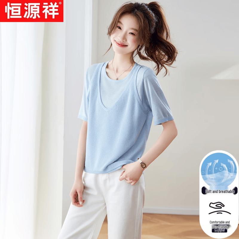 Hengyuanxiang Women s Casual Short Sleeve T-Shirt M