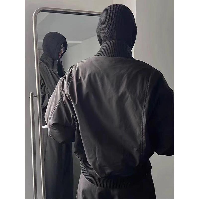 Men's American-Style Oversized Pilot Jacket: Autumn/Winter Thick Cotton, High-End Stand Collar Baseball Jacket