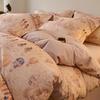 100% Cotton Flannel Duvet Cover Set Thick Winter Bedding Soft Breathable Bed Sheets Pillowcases