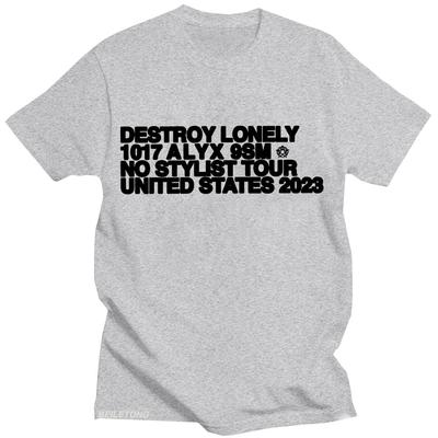 1017 Alyx 9sm No Stylist Tour États-Unis 2023 T-shirt Destroy Lonely T-shirt Hip Hop Manches Courtes T-shirt Gothique Tops Unisexe