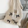 Yogodlns Bow Design Knitting Shopper Shopping Bag Female Shoulder Bags For Women Korean Fashion Soft Handbags Trend Travel Tote Bag