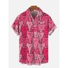 Men'S Cute Cat Printed Casual Shirt Daily Wear 3D Printing Classic Short Sleeve Fashion Hawaiian Shirts For Women Hrajuku