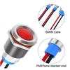 1Pack 6mm LED Metal Indicator Light, 12V 24V 220V DC AC Waterproof Industrial Signal Lamp with Wire, Red Green Light