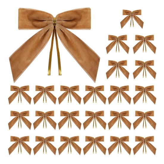 12/24Pcs Red Small Velvet Christmas Bows DIY Gift Wrapping Crafts Red Christmas Bowknot Wedding Party Decoration