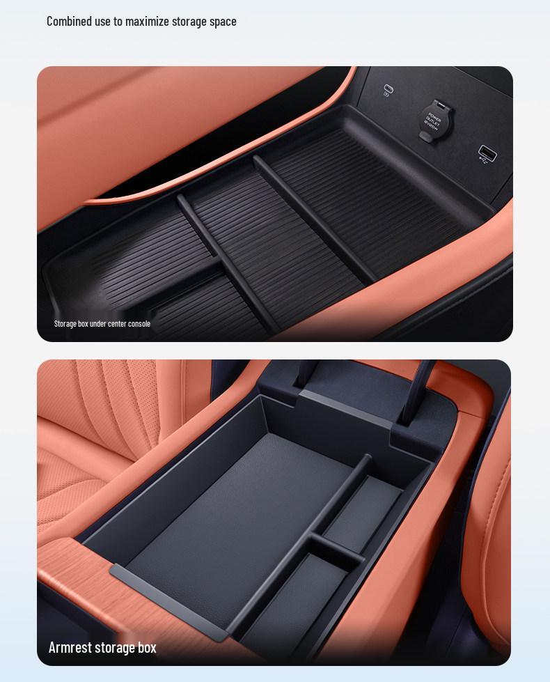 Opbergdoos onder de console voor 2024 Sea Lion 07EV - Auto-aanpassing Armleuning Organizer