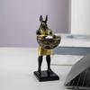 Anubis Statue with Bowl Egyptian God Figurine Resin Ancient Egypt Decors Home Office Mythological Collectible Sculpture