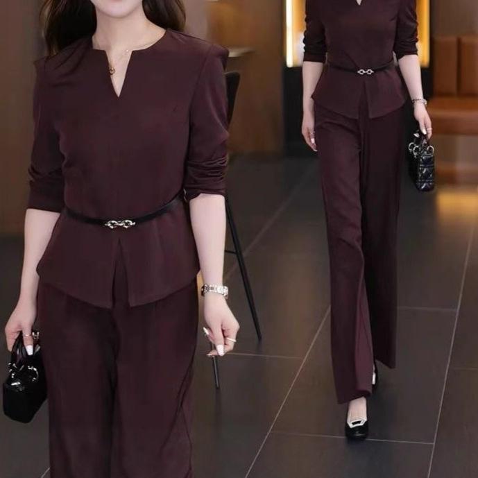 Autumn Korean Style Fashion Goddess Style Top + Temperament Women's Skirt Two-piece Set for Women