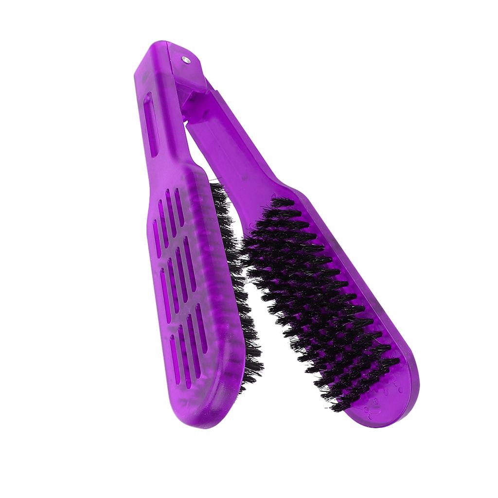 Hair Straightening Plywood Comb Straightener Styling Comb Hairdressing Tool (Purple)