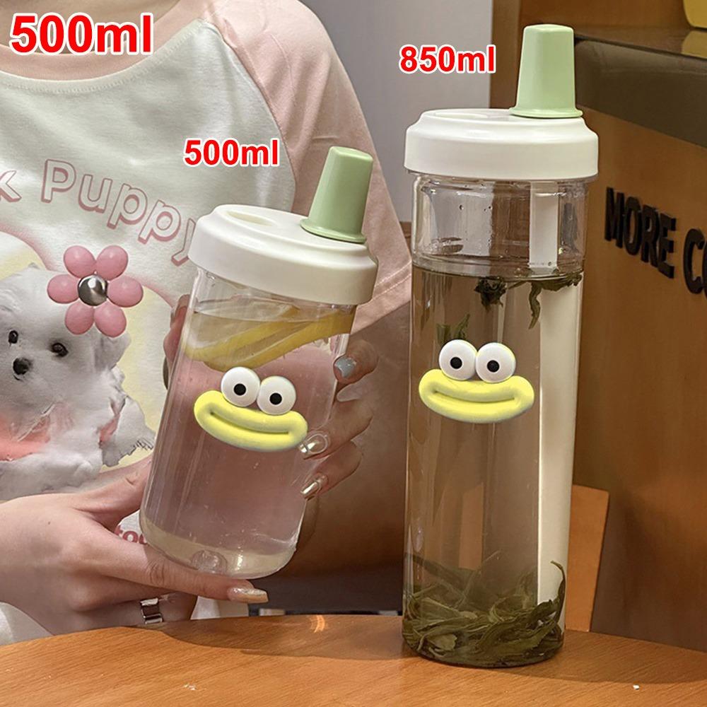 Drinkware Plastic Straw Cup Transparent Straigh Drinking Water Bottle Large Capacity Water Cup Bubble Tea Coffee