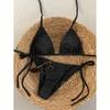 1011 New European and American Straps Solid Color Sexy Bikini Split Swimsuit Women's Vacation Beach Swimsuit