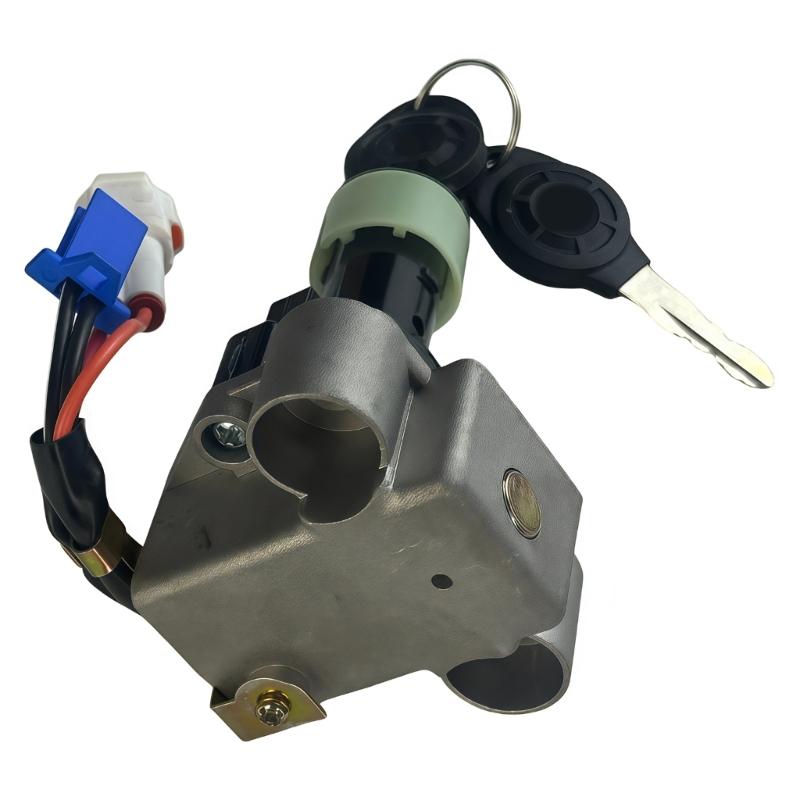 Motorcycle Scooter ATV Ignition Switches Assembly with 2 Keys and Wire Harness, Metal Mounting Body for Daily Repair