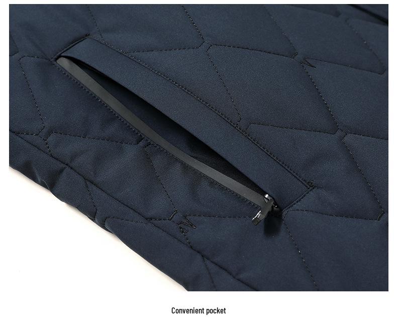 Men's 2023 Quilted Diamond Pattern Silk-Cotton Jacket - Lightweight Autumn Winter Shirt Style