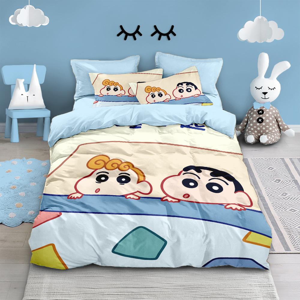 Anime Crayon-Shin-Chan Bedding Set 2/3Pcs Cartoon Hin-Chan Duvet Cover Pillowcase 3D Prints For Teens Children Quilt Cover