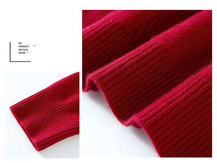 Women's 100% Pure Wool Embroidered Sweater - New 2025 Autumn/Winter Collection for Middle-Aged and Elderly