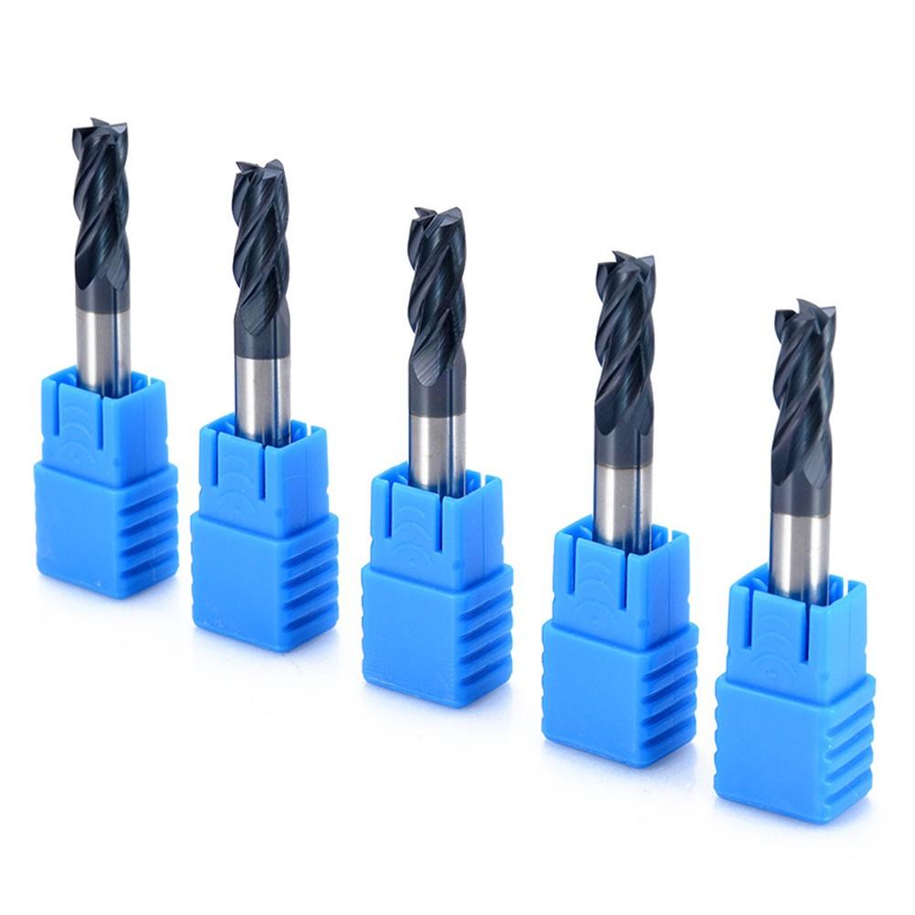 5Pcs 6mm Shank Tungsten Carbide 4 Flute End Mill CNC Milling Cutter HRC45 TIALN