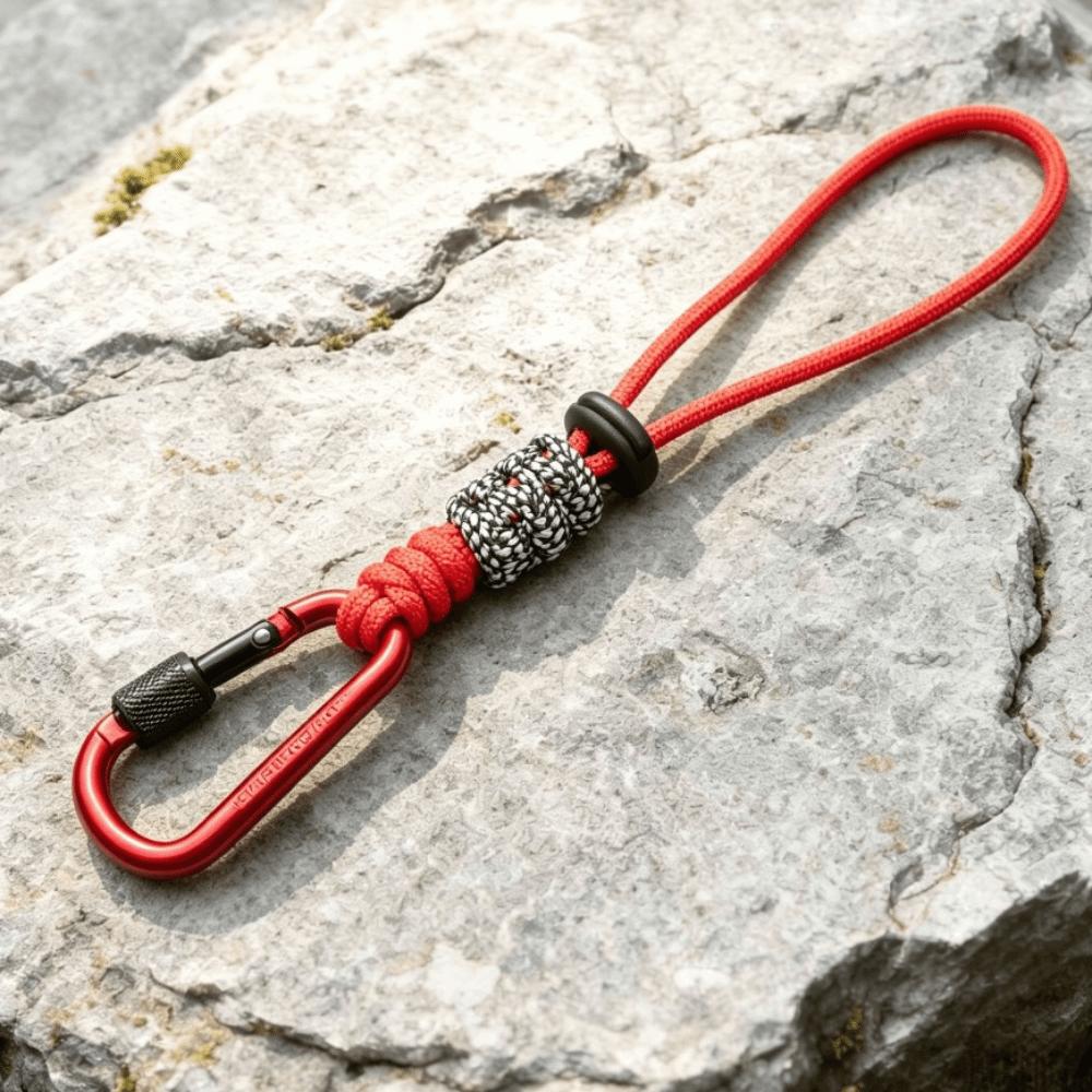 Braided Rope Water Bottle Lanyard Zinc Zinc Alloy Carabiner Hook Essential Key Chain Lanyard Mountaineering