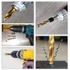 12pcs Titanium Coated HSS Tap Drill Bits Set Hex Shank Screw Thread Bit Screw Machine Compound Tap M3 M4 M5 M6 M8 M10