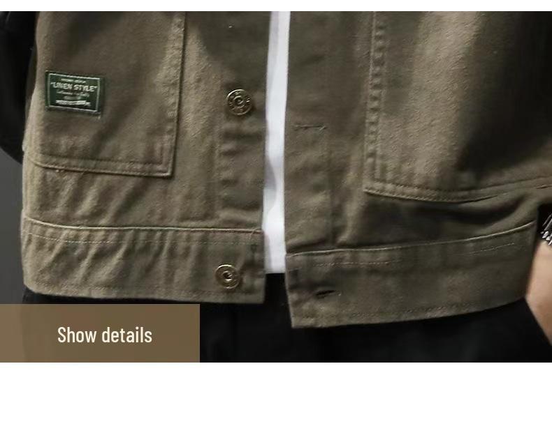 2025 Men's Retro Patchwork Long Sleeve Casual Jacket